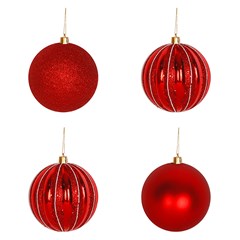 Bola tb luminous 8cm 4pcs vermelha               cx:024