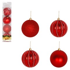 Bola tb luminous 8cm 4pcs vermelha               cx:024