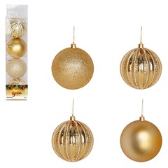 Bola tb luminous 8cm 4pcs dourada             cx:024