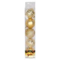 Bola tb luminous 7cm 5pcs dourada               cx:024