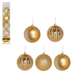 Bola tb luminous 7cm 5pcs dourada               cx:024