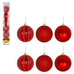 Bola tb luminous 6cm 6pcs vermelha          cx:024