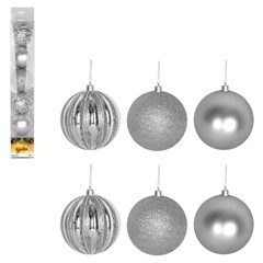 Bola tb luminous 6cm 6pcs prata          cx:024