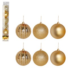 Bola tb luminous 6cm 6pcs dourada         cx:024