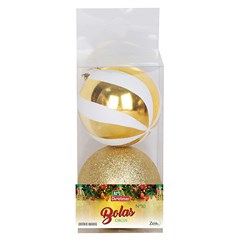 Bola tb circus 10cm 2pcs dourado       cx:024
