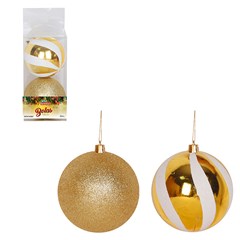 Bola tb circus 10cm 2pcs dourado       cx:024