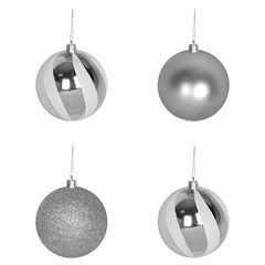 Bola tb circus 8cm 4pcs prata                cx:024