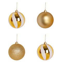 Bola tb circus 8cm 4pcs dourada               cx:024