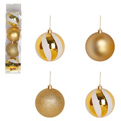Bola tb circus 8cm 4pcs dourada               cx:024