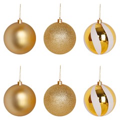 Bola tb circus 6cm 6pcs dourada                  cx:024