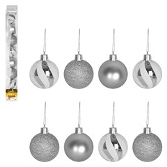 Bola tb circus 5cm 8pcs prata                   cx:024