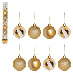 Bola tb circus 5cm 8pcs dourada              cx:024