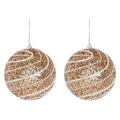 Bola tb glitter royale 10cm 2pcs champanhe     cx:00012