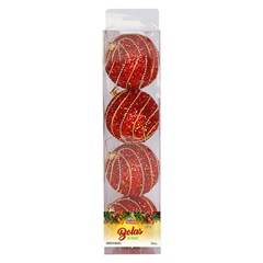 Bola tb glitter royale 8cm 4pcs vermelho       cx:00024