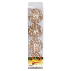 Bola tb glitter royale 8cm 4pcs champanhe       cx:00024