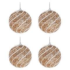 Bola tb glitter royale 8cm 4pcs champanhe       cx:00024