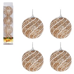 Bola tb glitter royale 8cm 4pcs champanhe       cx:00024