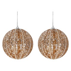 Bola tb glitter essence 10cm 2pcs champanhe     cx:012