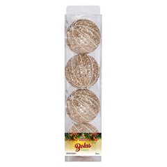 Bola tb glitter essence 8cm 4pcs champanhe      cx:024