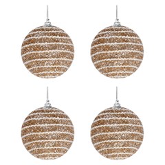 Bola tb glitter lines 8cm 4pcs champanhe       cx:024