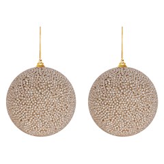 Bola tb glitter glow 10cm 2pcs champanhe      cx:012