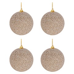 Bola tb glitter glow 8cm 4pcs champanhe      cx:024