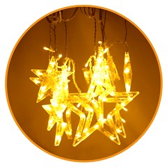 Pisca cascata estrela 100led bco quente 3m 127v 8f  cx:006