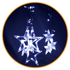 Pisca cascata estrela 100led bco frio 3m 220v 8f  cx:006