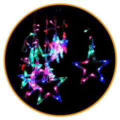 Pisca cascata estrela 100led color 3m 220v 8f  cx:006
