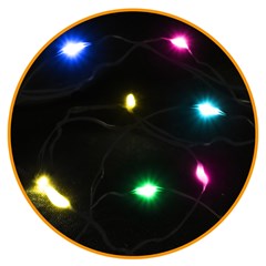 Pisca fixo micro led 50led color 5m a pilha