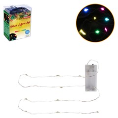Pisca fixo micro led 50led color 5m a pilha