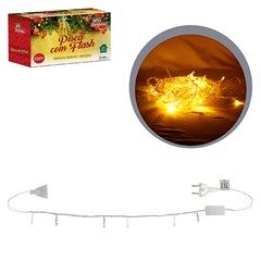 Pisca 100led c/flash (strobo) bco quente 10m 220v  cx:025