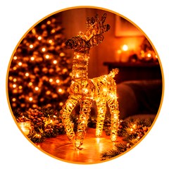 Rena iluminada glitter 30led 20,5x9x40cm bco quente