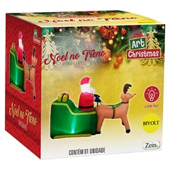 Noel no treno inflavel 2,10x1,30cm bivolt         cx:002