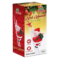 Noel musical na escada 65cm                  cx:024