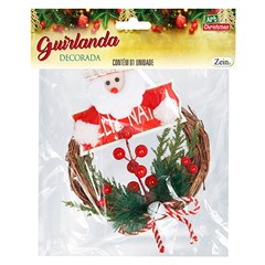 Guirlanda decorada madeira c/boneco 15x20cm          cx:0060