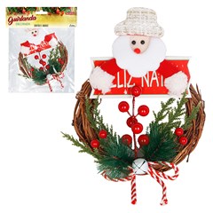 Guirlanda decorada madeira c/boneco 15x20cm          cx:0060