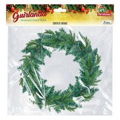 Guirlanda lisa aramada verde prime 45cm 60 galhos          cx:0006