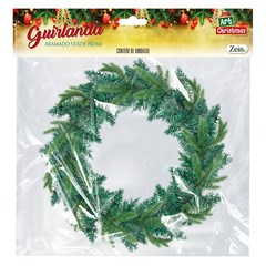 Guirlanda lisa aramada verde prime 50cm 90 galhos          cx:0006