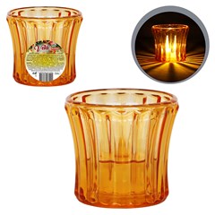 Castical c/ vela artificial cristal 7x6,5cm                 cx:060