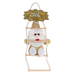 Fam golden enf noel/boneco na escada feliz natal 29x11cm      cx:0048