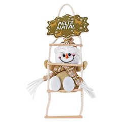 Fam golden enf noel/boneco na escada feliz natal 29x11cm      cx:0048