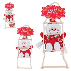 Fam essence enf noel/boneco na escada feliz natal 29x11cm       cx:0048