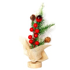 Arranjo decorativo natalina 5led 25cm                     cx:048