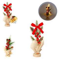 Arranjo decorativo natalina 5led 25cm                     cx:048