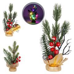 Arranjo decorativo natalina 5led 18cm                 cx:048