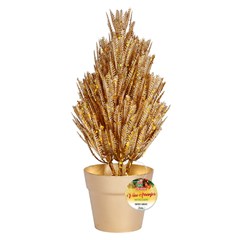 Arranjo decorativo metalizado c/vaso pinheiro 25cm          cx:048