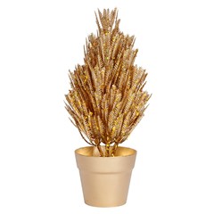 Arranjo decorativo metalizado c/vaso pinheiro 25cm          cx:048