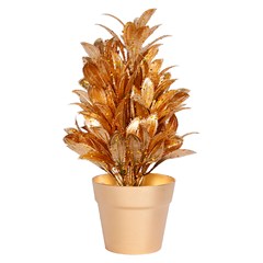 Arranjo decorativo metalizado c/vaso petala 25cm           cx:048