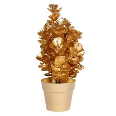 Arranjo decorativo metalizado c/vaso orquidea 22cm           cx:048